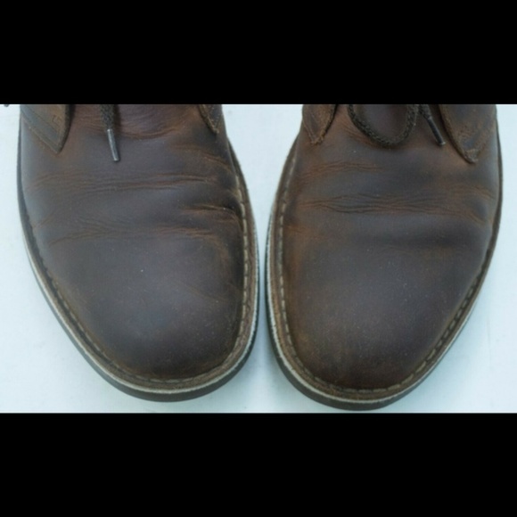 CLARKS Brown Leather Lace up Chukka Boots Size 14 main image 8